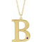 Collier en argent sterling plaqué or jaune 14 carats avec initiale B en améthyste d'imitation gravable, 45,7 cm (18 pouces).