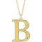 Collier en or jaune 10 carats avec initiale B en imitation aigue-marine gravable, 45,7 cm (18 pouces).