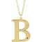 Collier en or jaune 14 carats avec imitation citrine gravable initiale B, 45,7 cm (18 pouces).