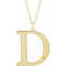 Collier en or jaune 10 carats avec imitation citrine gravable initiale D, 45,7 cm (18 pouces).