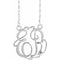 Collier monogramme écriture cursive en imitation aigue-marine blanche 14 carats, 20 mm, 45,7 cm (18 pouces)