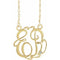 Collier monogramme en or jaune 14 carats, diamants naturels de 20 mm, initiales (0,02 carat), 45,7 cm (18 pouces).