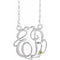 Collier monogramme écriture cursive en péridot imitation blanc 10K de 20 mm avec deux initiales (45,7 cm)