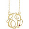 Collier en argent sterling plaqué or jaune 14 carats, monogramme 2 initiales, rubis d'imitation, 20 mm, 45,7 cm (18 pouces).