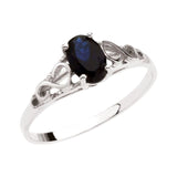 Bague en or 14 carats avec pierre de naissance de septembre (imitation pierre de naissance)