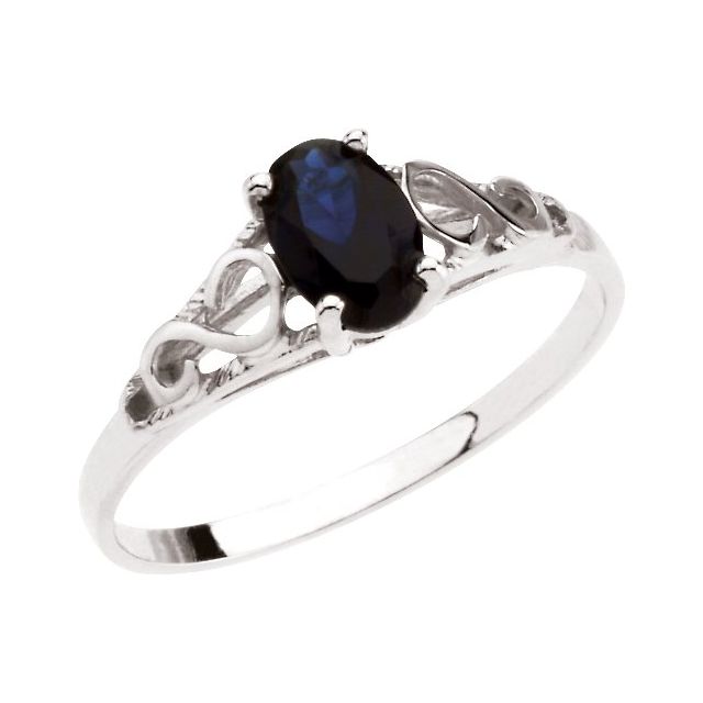 Bague en or 14 carats avec pierre de naissance de septembre (imitation pierre de naissance)