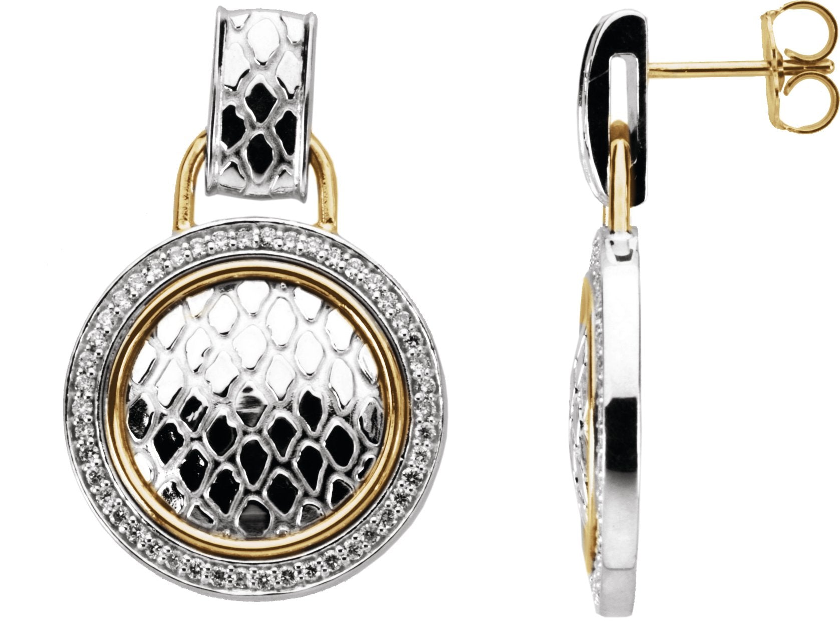 Boucles d'oreilles en peau de serpent ornées