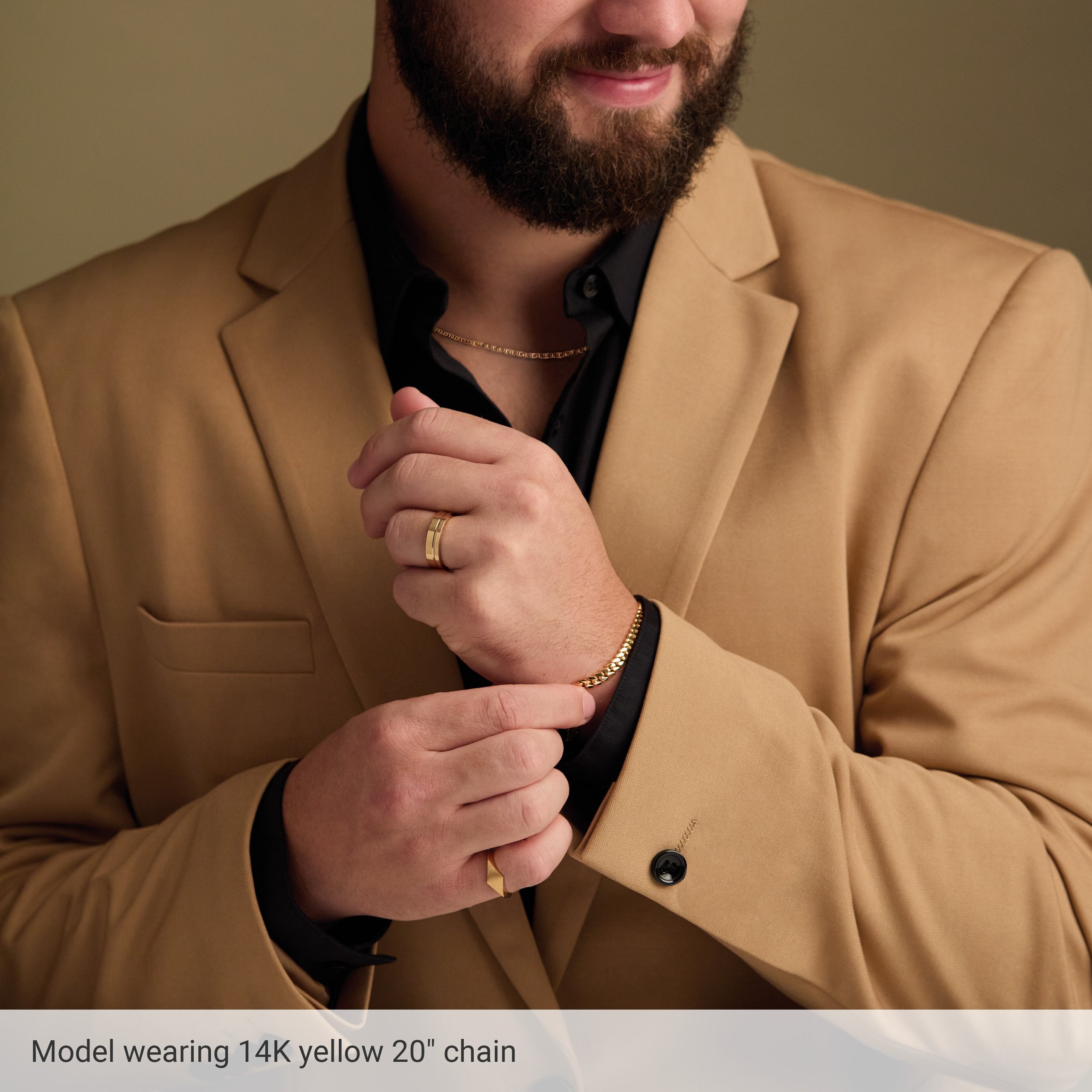 14K Yellow Gold 2.25 mm Curbed Anchor 18" Chain