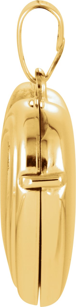 14K Yellow Gold 22x17 mm Heart Locket
