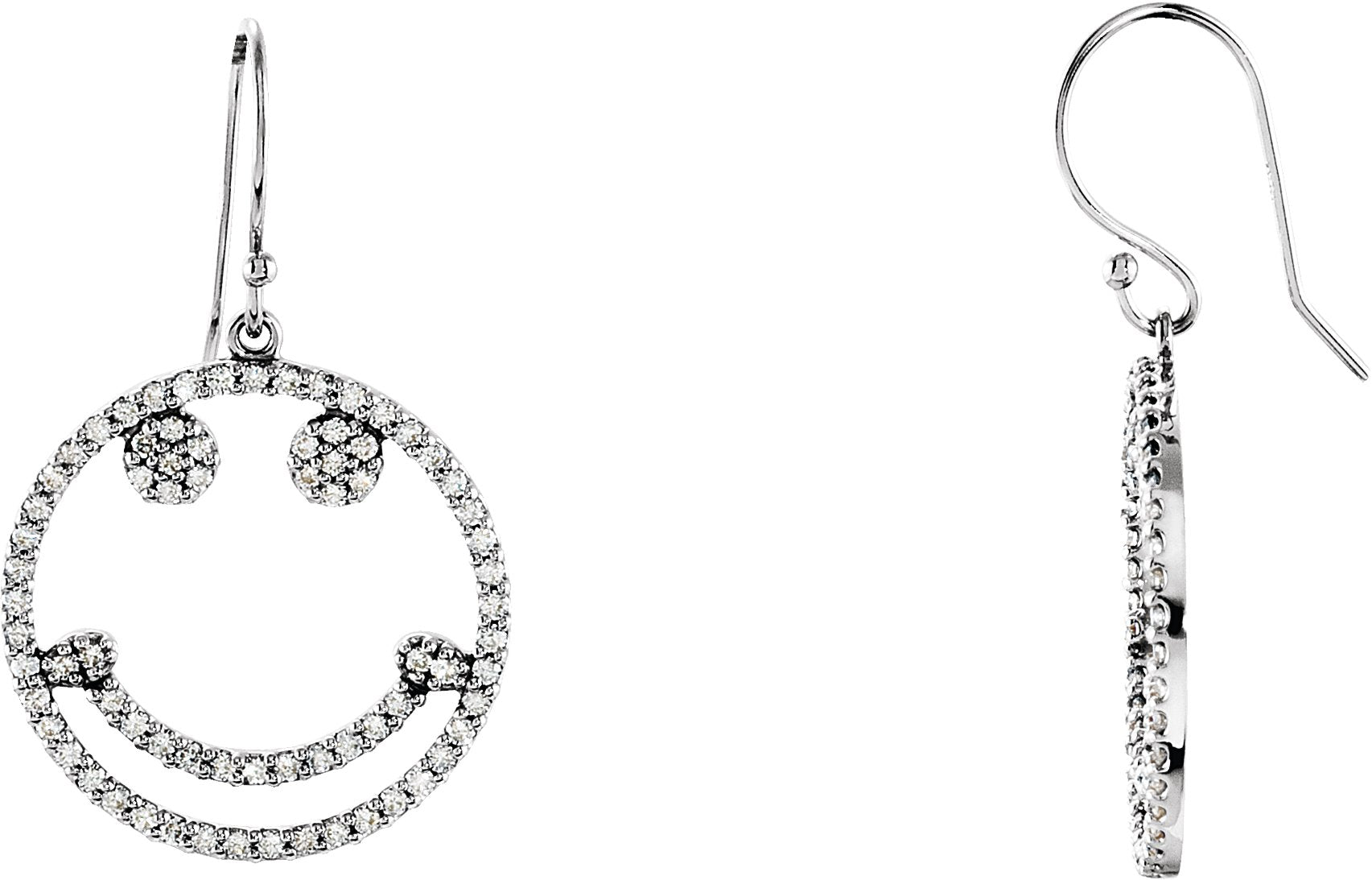 Boucles d'oreilles smiley accentuées