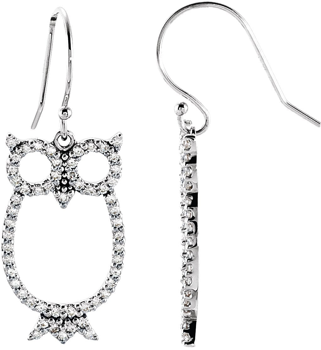 Boucles d'oreilles hibou ornées