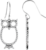 Boucles d'oreilles hibou ornées