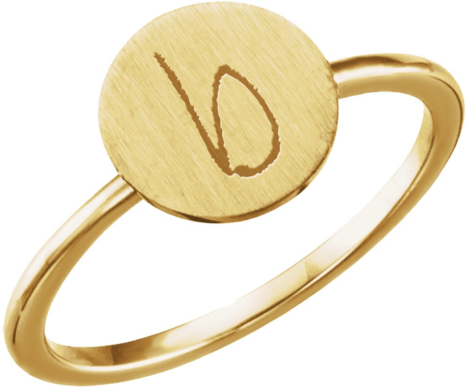 14K Yellow Gold Be Posh® Engravable Signet Ring