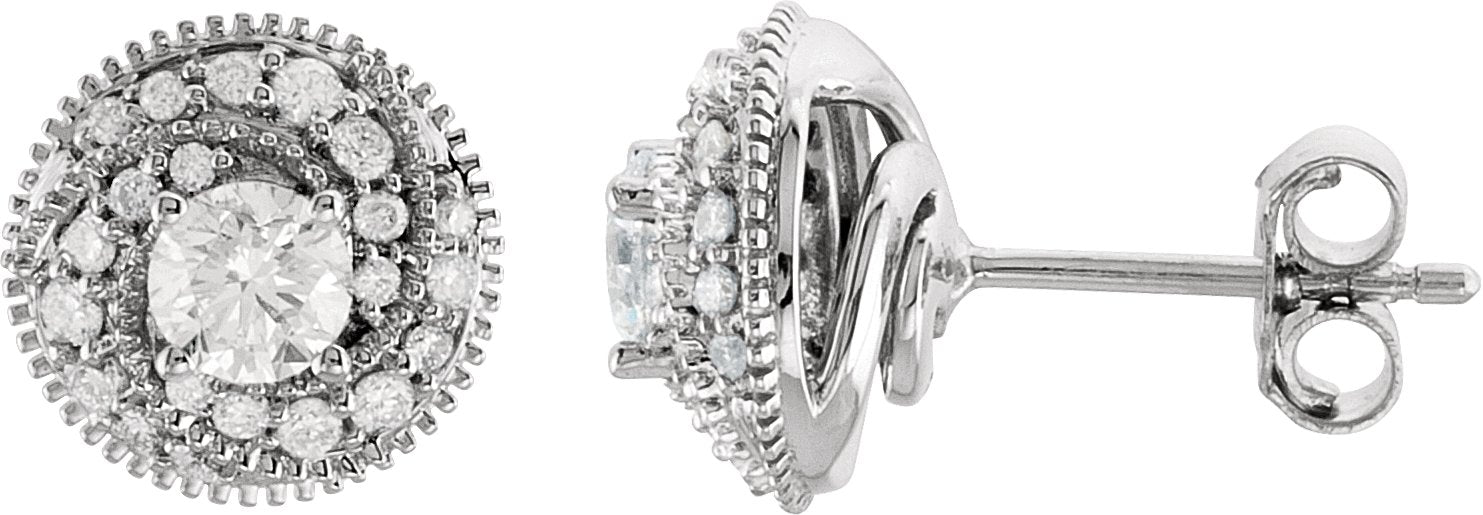 Boucles d'oreilles rondes style halo