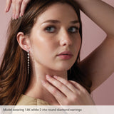 14K White Gold 1 3/4 CTW Lab-Grown Diamond Earrings