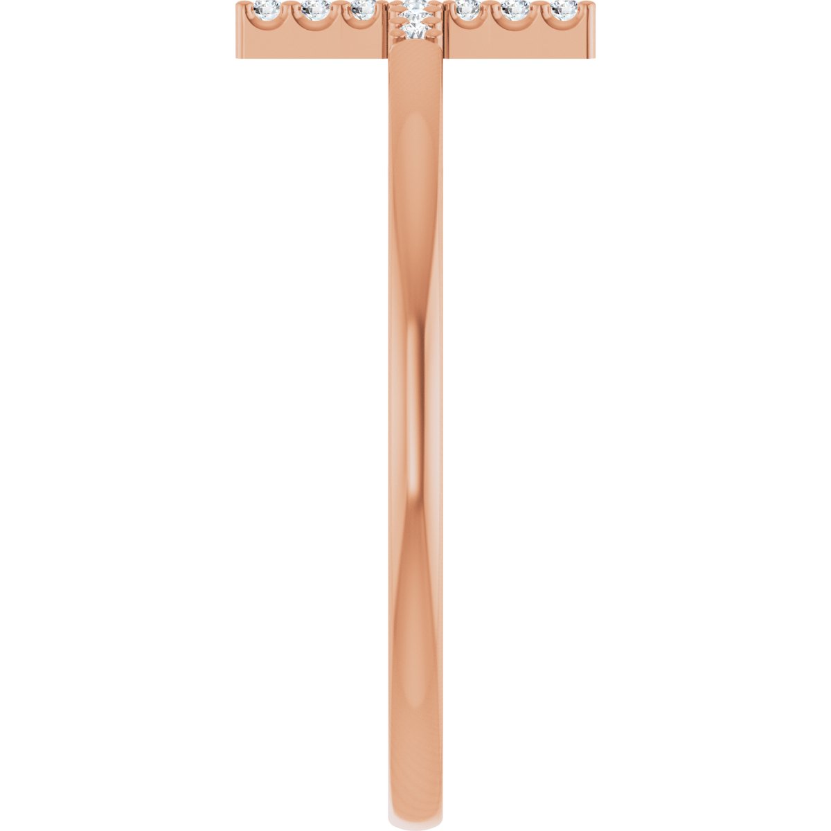 14K Rose Gold .07 CTW Natural Diamond Sideways Cross Ring