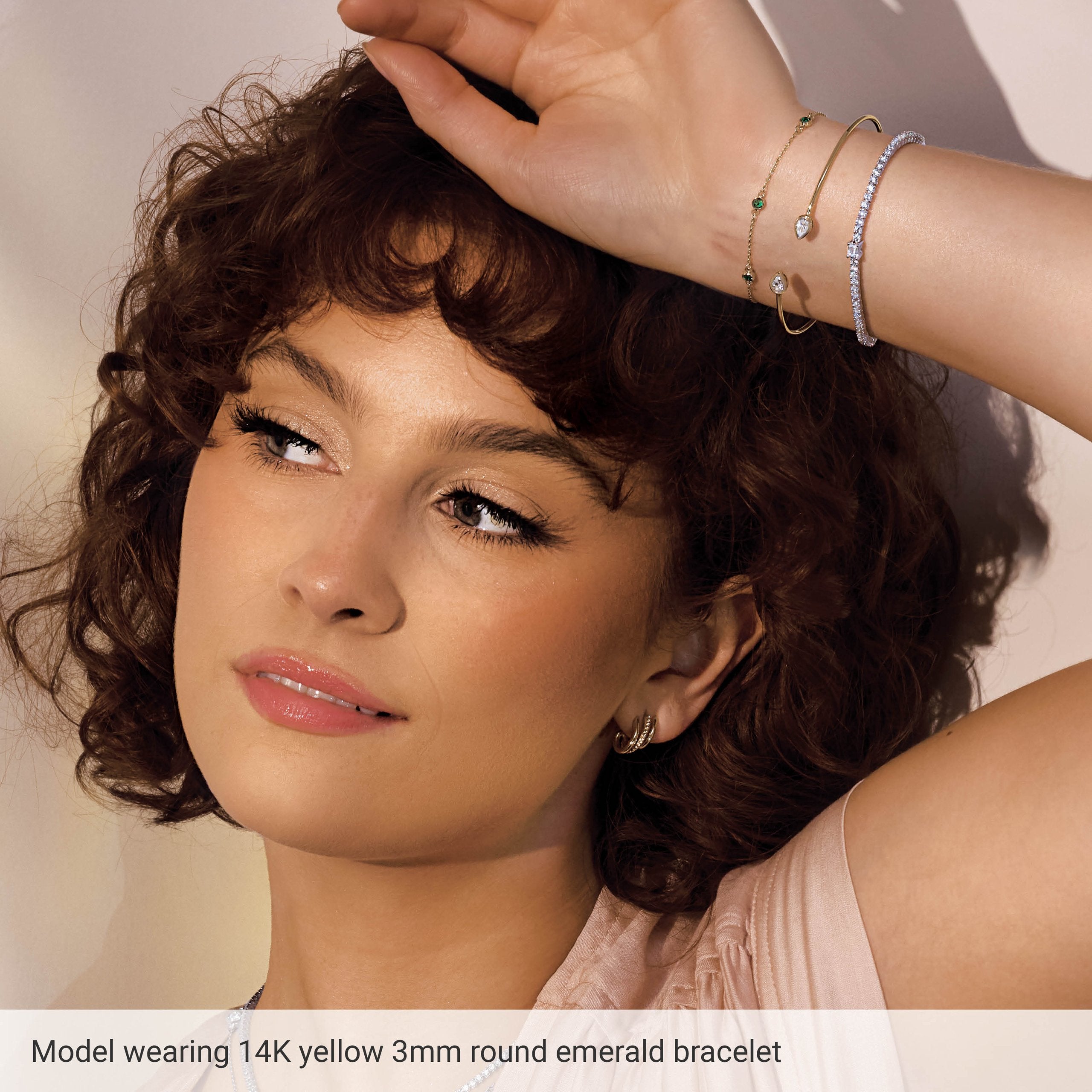 14K Yellow Gold Natural Blue Zircon Bezel-Set Solitaire 6 1/2-7 1/2" Bracelet