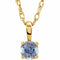 Collier solitaire jeune en or jaune 14 carats avec alexandrite imitation 3 mm, 35,5 cm (14 pouces).