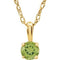 Collier solitaire jeune en or jaune 14 carats avec péridot imitation 3 mm de 35,5 cm (14 pouces)