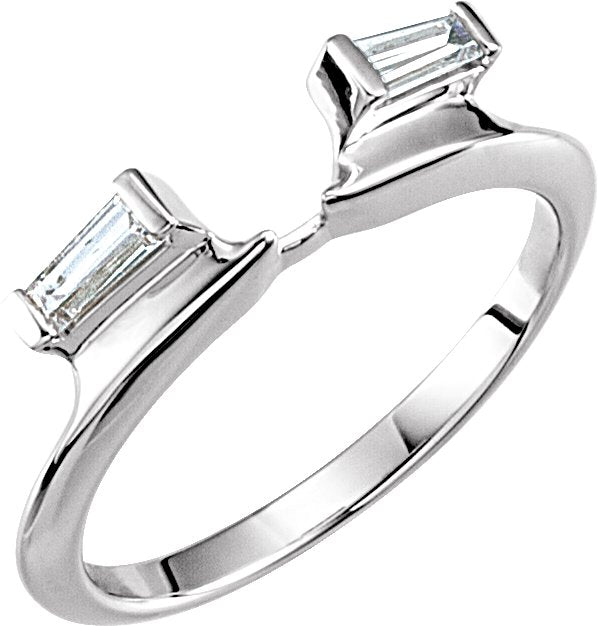 14K White Gold 1/10 CTW Natural Diamond Wrap-Style Enhancer