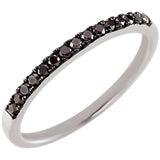 Bague en or blanc 14 carats sertie de diamants noirs (0,5 carat au total)