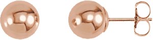 14K Rose Gold 7 mm Ball Earrings