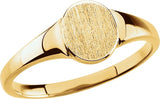 14K Yellow Gold Oval Signet Ring