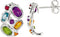 Boucles d'oreilles créoles en forme de J ornées de plusieurs pierres précieuses