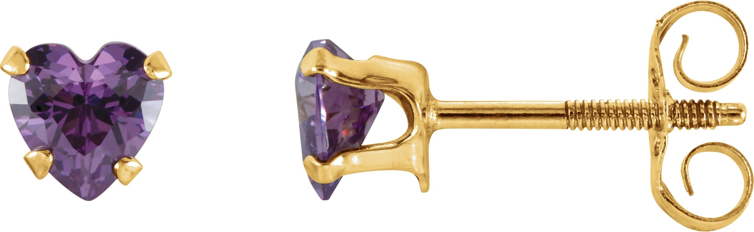 Boucles d'oreilles à clous en forme de cœur pour jeunes