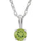 Collier solitaire jeune en or blanc 14 carats avec péridot d'imitation de 3 mm et pendentif de 35,5 cm (14 pouces).
