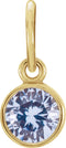 14K Yellow Gold Posh Mommy® Imitation Aquamarine Charm/Pendant