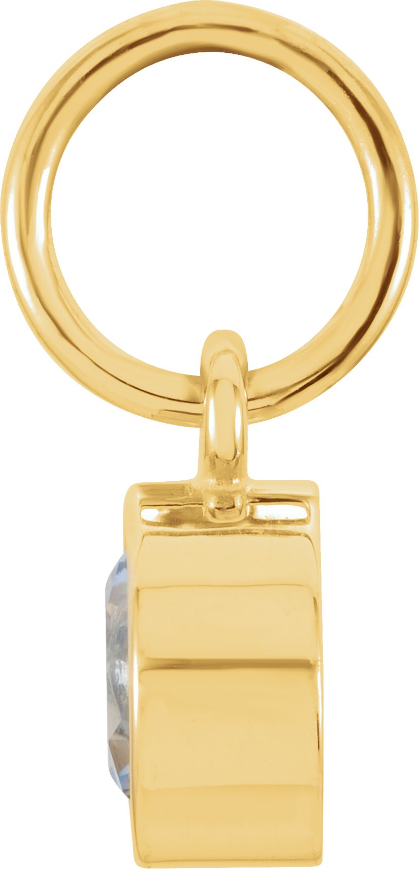 14K Yellow Gold Posh Mommy® Imitation Aquamarine Charm/Pendant