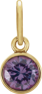 14K Yellow Gold Posh Mommy® Imitation Alexandrite Charm/Pendant