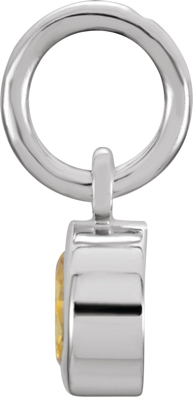 14K White Gold Posh Mommy® Imitation Citrine Charm/Pendant