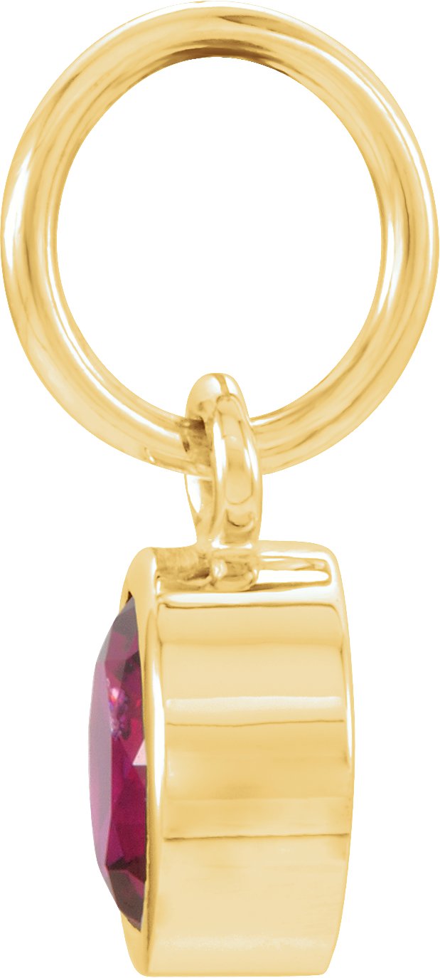 14K Yellow Gold Posh Mommy® Imitation Garnet Charm/Pendant