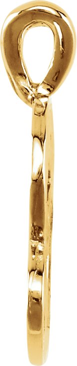 14K Yellow Gold Medium Initial G Pendant