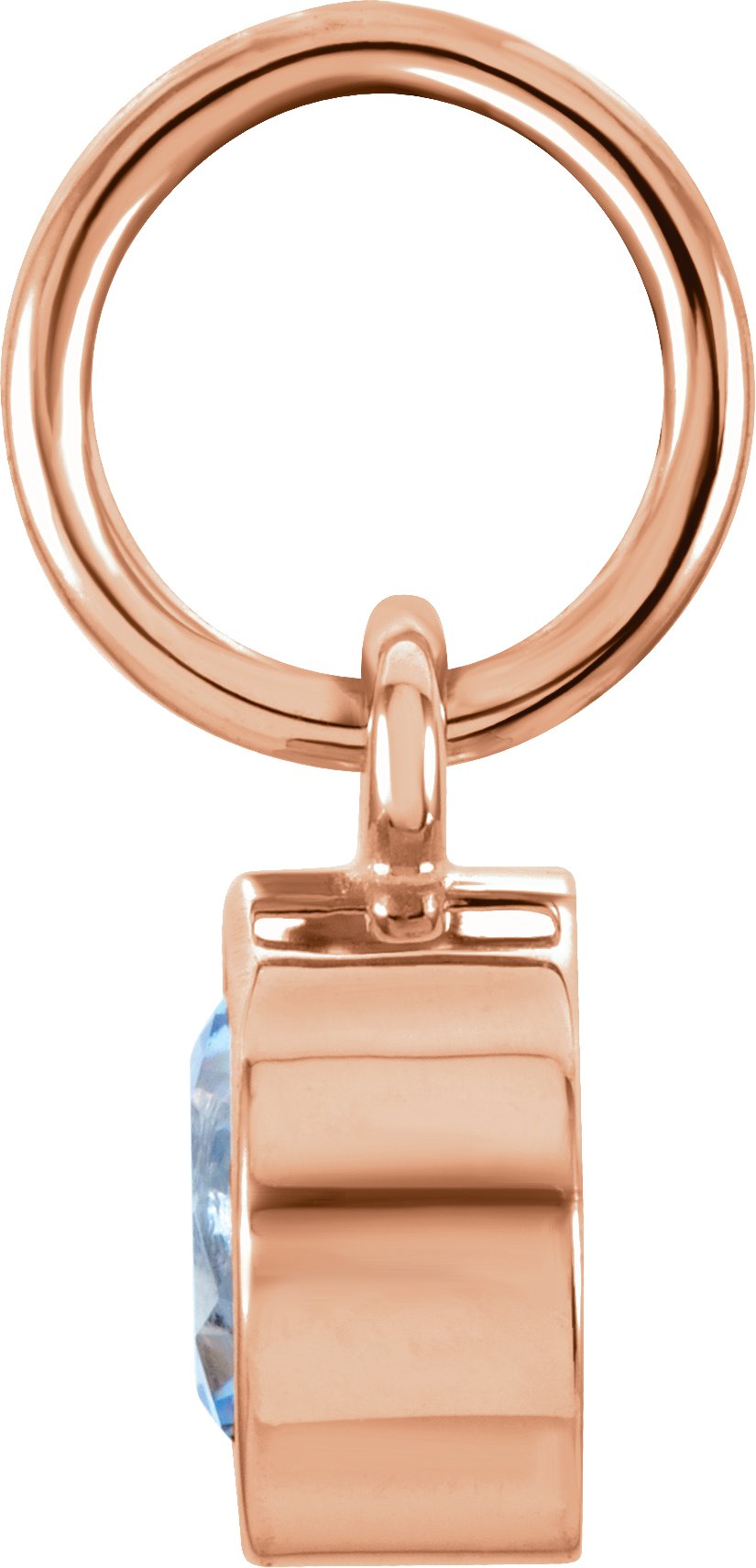 14K Rose Gold Posh Mommy® Imitation Aquamarine Charm/Pendant