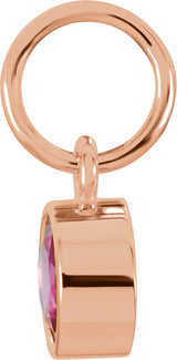 14K Rose Gold Posh Mommy® Imitation Ruby Charm/Pendant