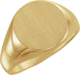 14K Yellow Gold Round Signet Ring