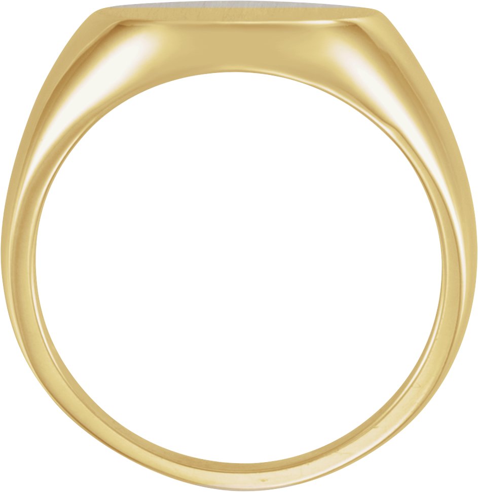 14K Yellow Gold Round Signet Ring