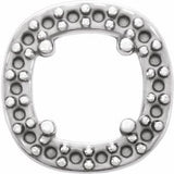 Pendentif central coussin 4 mm en or blanc 14 carats