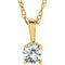 Collier solitaire jeune en or jaune 14 carats avec diamant d'imitation de 3 mm et or de 35,5 cm (14 pouces).