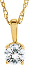 14K Yellow Gold 3 mm Imitation Diamond Youth Solitaire 14