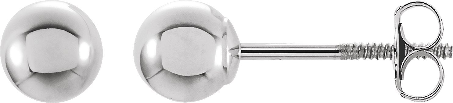 14K White Gold 4 mm Ball Stud Earrings