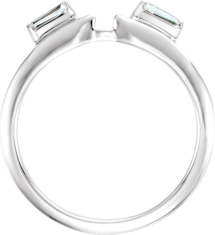 14K White Gold 1/10 CTW Natural Diamond Wrap-Style Enhancer