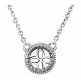 Monture ronde de 5 mm en or blanc 14 carats avec collier de 45,7 cm (18 pouces).