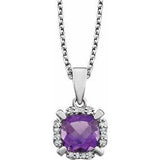 Collier de 45,7 cm (18 pouces) en or 14 carats, orné d'améthystes blanches naturelles et de diamants naturels (0,04 carat au total).