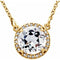 Collier de 40 cm (16 pouces) en or jaune 14 carats, topaze blanche ronde de 8 mm et diamants (0,05 carat au total).