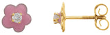 Boucles d'oreilles fleuries en émail pour jeunes