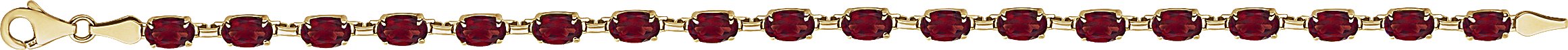14K Yellow Gold Natural Mozambique Garnet 7.25" Bracelet